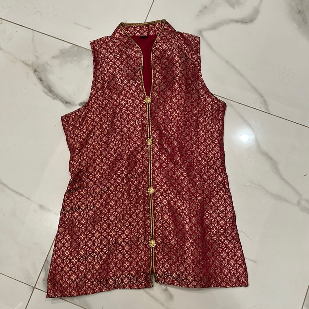 India Made Brocade Nehru Bollywood Vest NWOT